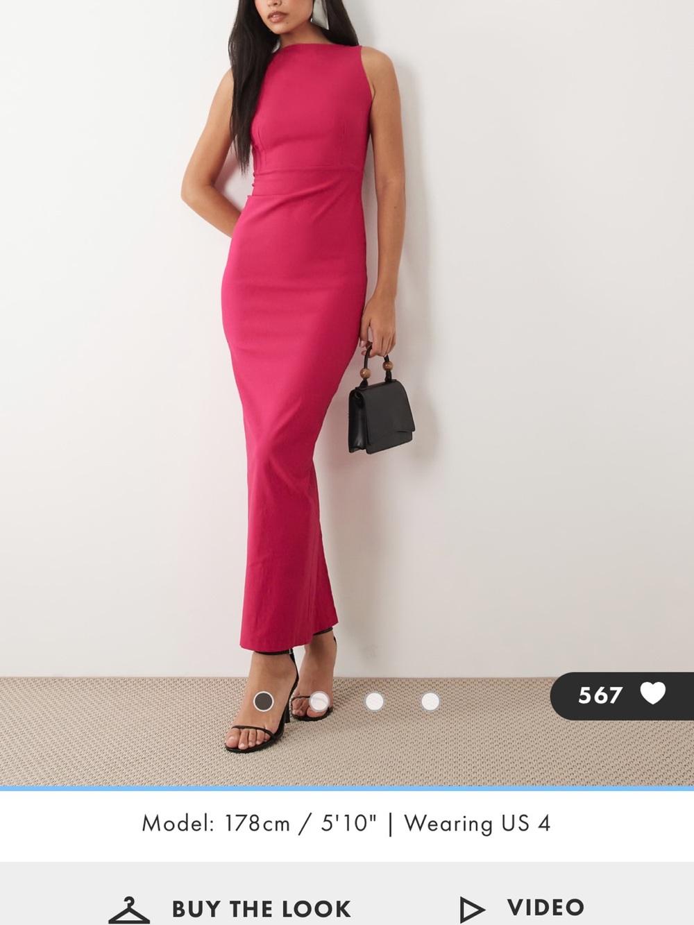 NEW NEVER WORN ASOS Sleeveless Fitted Maxi Dress in Raspberry Pink
